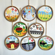 24 Festival of gas ancient poetry hanging decoration children handmade material bags Kindergarten creative hemp rope braid ring creation decorations
