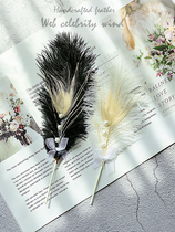 Shake Soundnet Red Wind Craft Ostrich Feather Peacock Feathers Medecine Hand Hold Feather Cosmetics Photogramme Photography Props