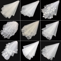 Head yarn Bride wedding veil headdress Super fairy son Net red photo props retro license registration black and white