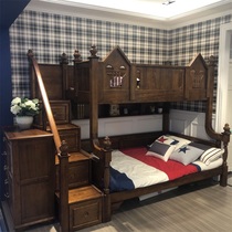 Kangju American solid wood solid wood bed bunk bed bed multi-function combination small apartment princess bed