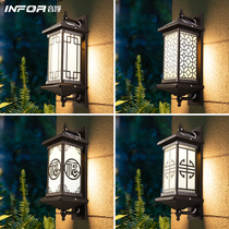 Solar outdoor waterproof wall lamp Wiring-free exterior wall garden lamp Villa door pillar courtyard wall Balcony wall lamp