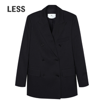 LESS spring new suit fashion retro double-row buttoned suit collar Long style casual Western suit 2L1211580