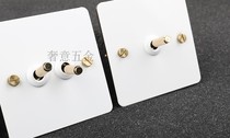 Retro white panel switch pvd gold brass lever surface mounted switch hotel B & B switch socket