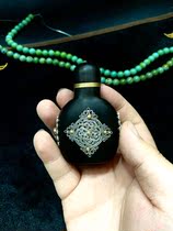 Mongolian Wuzhu Muqin national style Sandalwood sterling silver bag Lace snuff bottle