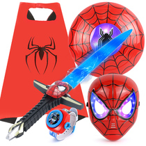 Spider Iron Man Childrens Toy Sword Boy Sword Boy Sword Glowing Mask Shield Weapon Sword Ball Performance Props