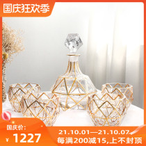 Lapunes crystal glass whisky wine glass wine glass living room home wine bottle creative gold wine set set