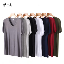 Summerdale mens short-sleeved vest T-shirt solid color V-neck half sleeve mens loose youth shirt home pajamas