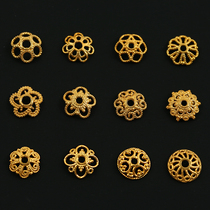 6mm18K gold flower tray spacer old gold ancient method gold accessories handmade DIY bracelet bracelet bead jewelry accessories