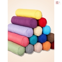 Solid color cotton and hemp pillow Cylindrical waist backrest Linen backrest Office sofa bed Head cushion Removable and washable candy pillow