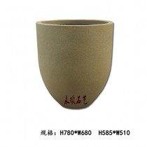 Sandstone relief sandstone round carved flower bowl anti-yellow rust stone Garden community Hotel hotel decoration simple flower pot