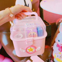 Small cute storage box desktop medical box portable medicine cosmetics storage box household medicine box large