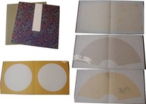 High-grade rice paper album 32*32cm color fan album page fan square round pastel gold pure white Sheng Xuan