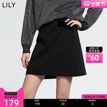 LILY winter new womens velvet stitching hot Diamond a short skirt skirt