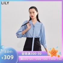 (Shopping mall with the same)LILY2021 summer new womens commuter temperament streamer three-point sleeve pullover