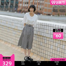 LILY2021 new womens classic plaid design decorative belt A skirt