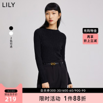 LILY2022 Spring new woman dress trendy small high collar 100 hitch undershirt black silver silk long sleeve needle cardigan