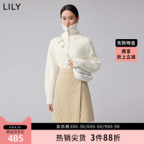 LILY winter new womens fashion trendy collar two wearing design fake two fur-knitted sweatshirts