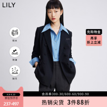 LILY2022 Spring new womens dress waterproof anti-fouling design Feel Loving Buckle Loose commuter black small suit jacket