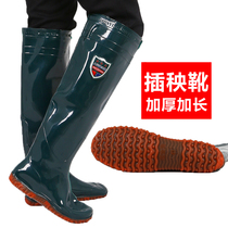 New Farmland Transplanting Shoes Women Soft-bottom Rice Paddies Shoes Socks Over Knee Long Barrel Seedlings water Shoe Mens mid-cylinder Shoots Fields Boots Shoes Pants Socks