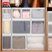 Liquick drawer containing box Japan imported household transparent plastic case wardrobe clothes storage finishing box large number