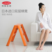 LiFast Import Double Ladder Aluminum Alloy Light Foldable Ladder Bench Japan Long Valley Chuan Pedal Non-slip Domestic Ladder