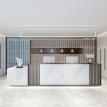 Simple and modern company front desk desk Reception desk Sales department Beauty salon club New Chinese grille bar cashier