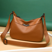 New womens bag cross-border PU soft leather texture shoulder bag trend fashion shoulder bag simple casual solid color mother bag