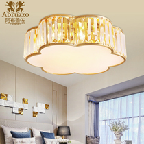 Simple modern Nordic all copper light luxury crystal ceiling lamp simple American creative Net red living room bedroom lamp