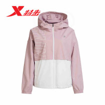 Xtep womens jacket 2022 spring and autumn new thin velvet windproof casual sports windbreaker female 978128160013