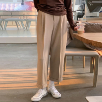 Shiu Division (upgrade thick velvet) Korean womens 2021 Winter new warm straight casual suit pants