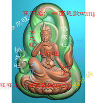 Carved figure jdp gray scale figure bmp relief figure Jade carving figure with the shape of Lotus sitting Guanyin phoenix Free Guanyin whisk