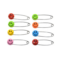 Smiley face color safety pin Cartoon plastic bread head iron pin Pin buckle insurance pin