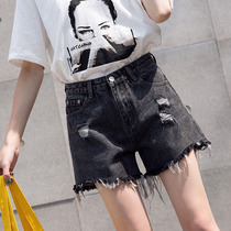 Fit for hip thigh coarse large code Broken Hole Cowboy Shorts Women Summer Fat Sister Easy to Lean Broadlegged Hot Pants Tide