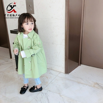 Girls long wind clothes spring and autumn 2022 new Korean children's foreign style spring net red baby coat