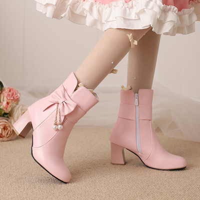 taobao agent Demi-season high footwear, boots, Korean style, Lolita style