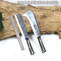 Small wood knife Tree cutting knife Outdoor open-circuit knife Camping knife Spring steel hand forged sickle free-grinding machete Agricultural