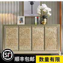 Entrance cabinet Light luxury style shell shoe cabinet neoclassical foyer partition locker American solid wood foyer cabinet decorative cabinet