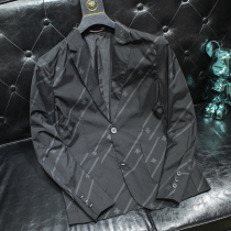 2021 New European station Tide brand slim suit jacket men casual print bee small suit men
