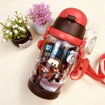 McQueen car story summer childrens boy straight drinking cup Plastic water cup small racing car strap cold water cup kettle