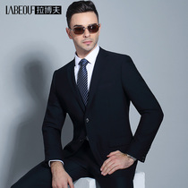 LaBov pure wool suit mens suit middle-aged business dress professional light luxury suit wedding wedding groom