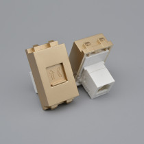Champagne Gold 128 Telephone Direct Plug-in Module Gold Dual Head Voice Socket RJ11 Telephone Line Module