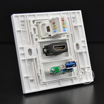 Type 86 network USB socket free of beat computer 2 0HDMI HD TV 3 0USB data extension panel