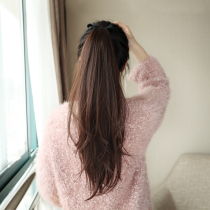 Strap type long straight hair Ponytail wig Female medium long fluffy long temperament natural valgus micro-volume false ponytail