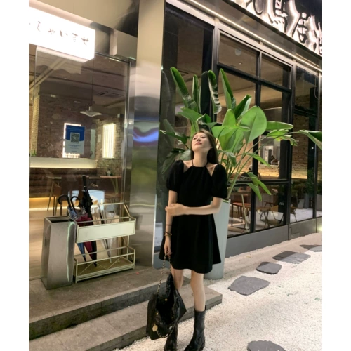 Атмосферное платье, черный набор, юбка, яркий броский стиль