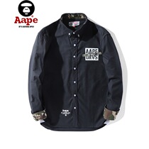 Autumn and winter Yu Wenle with AAPE Tide brand apes head camouflage printing casual base shirt mens long sleeve shirt