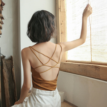 Sexy Cross Harnesses Beauty Back Vest Lingerie Women With Chest Pads One-piece Bra Long blouses Underwear