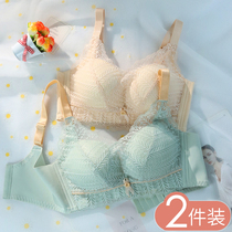 Lace lingerie ladies small breasts polygine with large collection of auxiliary milk without steel ring bra Upper to no empty cup flat bra Summer