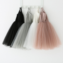 Girls sling dress net gauze skirt children baby cotton stitching princess dress Tuffy skirt Joker base skirt