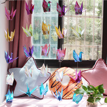 Pearlescent Thousand Paper Cranes Origami Finished Threading Room Decorations Wedding Events Shop Creative Hanging Accessories Craft Gifts