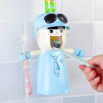 Childrens fully automatic toothpaste squeezer cartoon childrens toothbrush holder toilet toothbrush holder set